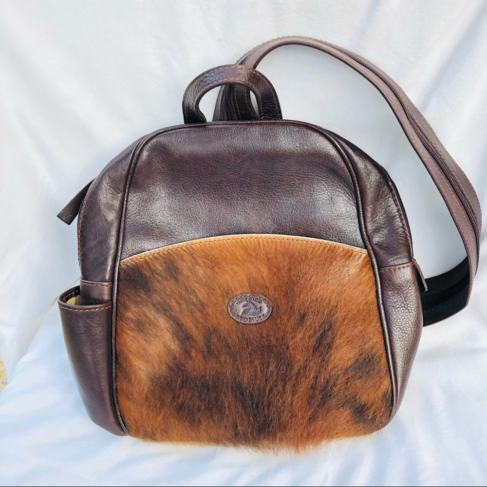 Sergios Collection > Hyde Brown Leather Hair on Sling Backpack